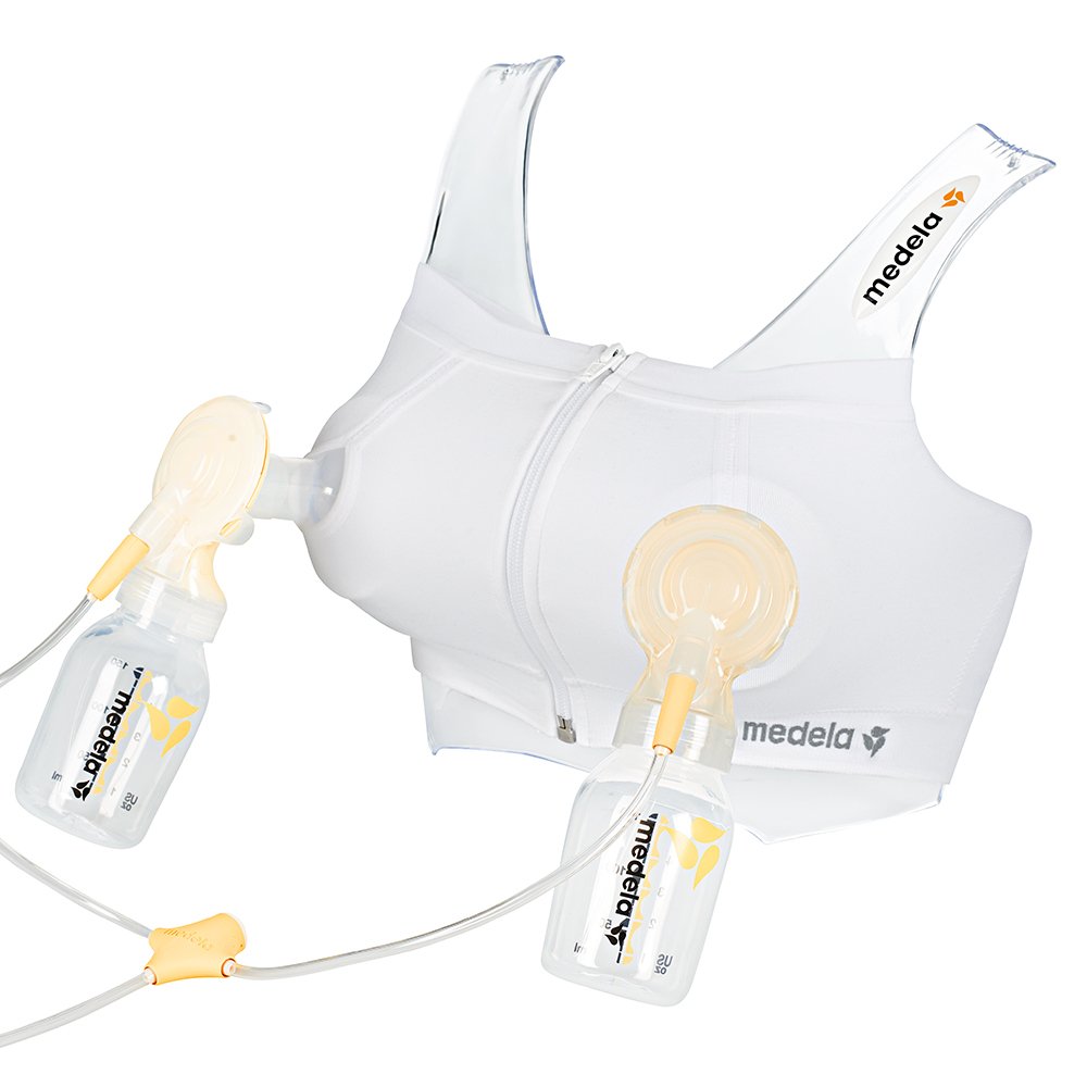 Medela White - Large Easy Expression Bustier (Pumping Bra) 1 Pcs. Pack Pcs