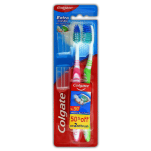 Colgate Extra Clean - Medium Toothbrush (Twin Pack)  Pcs