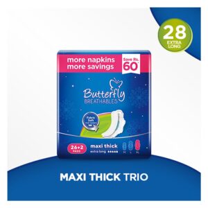 Butterfly Breathables Maxi Thick Value Pack Large  sanitary napkins